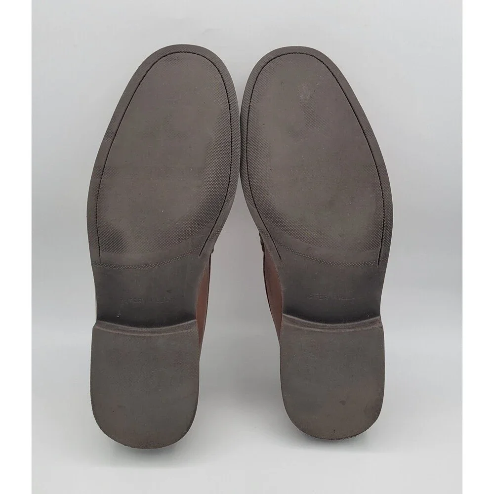 Peter Millar Brown Handsewn Leather Slip-On Penny Loafers Mens Size 10.5 M